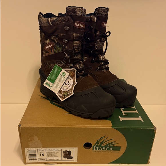 Itasca Camo Ketchikan Outdoor Boots with Black Soles Men’s Size 10 NEW - Picture 1 of 7